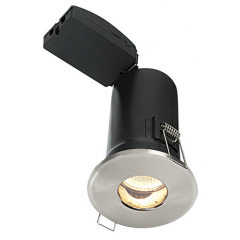 Saxby 50688 IP65 Fixed GU10 Fire Downlight Satin Silver